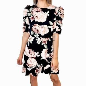 NWT AX Paris Black Floral Short Dress Size 10